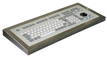 GeBE Picture KFT-105-V-Track Folientastatur im Edelstahlgehäuse mit eingebautem Trackball, IP65 frontseitig, PS/2