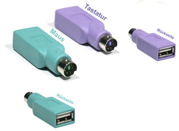 GeBE Picture USB-PS/2 Adapterstecker, Verbindungsstecker, Konverter für Tastatur und Maus