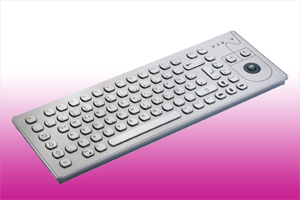PI 114: Silikonfreie Edelstahltastatur KVS-91 mit  Trackball