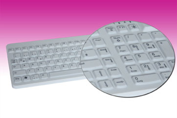 GeBE Picture PI 135 Silikontastatur, desinfizierbare PC Tastatur, Made in EU