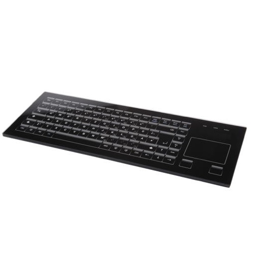 GeBE Picture Steri-Key-89 Glastastatur in schwarz, mit Touchpad und USB, einbaufähig über Vesa 75x75 mm