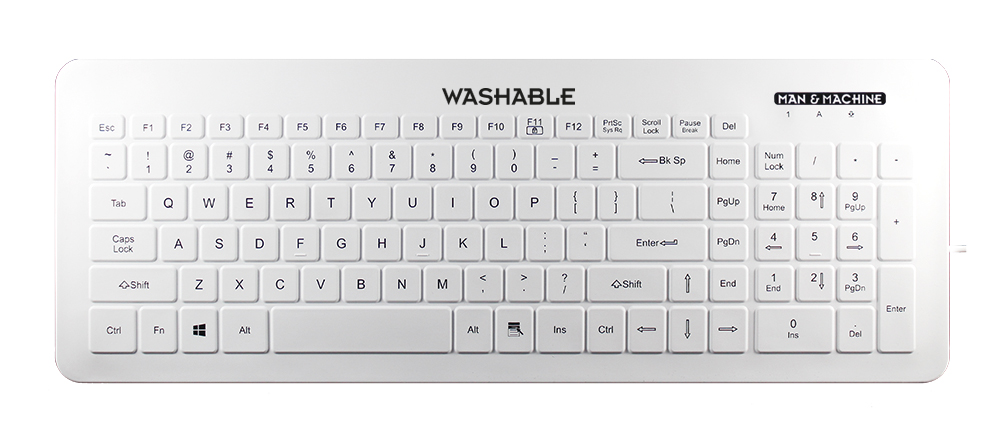 GeBE Picture Hygienische Very Cool Flat Silikon Tastatur, desinfizierbar, Made in EU 