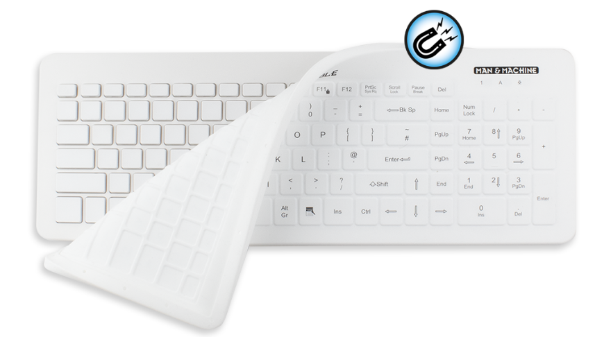 GeBE Picture Press release: Very Cool Flat MagFix, hygienic keyboard with integrated magnetic system (PI 178)