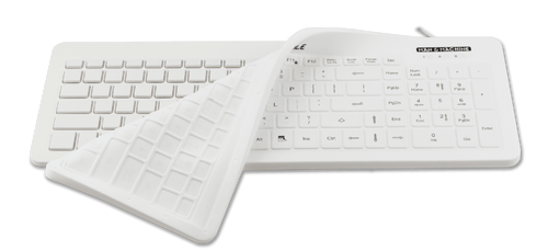 Hygienische Very Cool Flat Silikon Tastatur, desinfizierbar mit USB